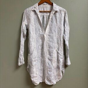 CP Shades Womens Lagenlook Floral Embroidered Striped Tunic Size‎ XS Boho Beachy